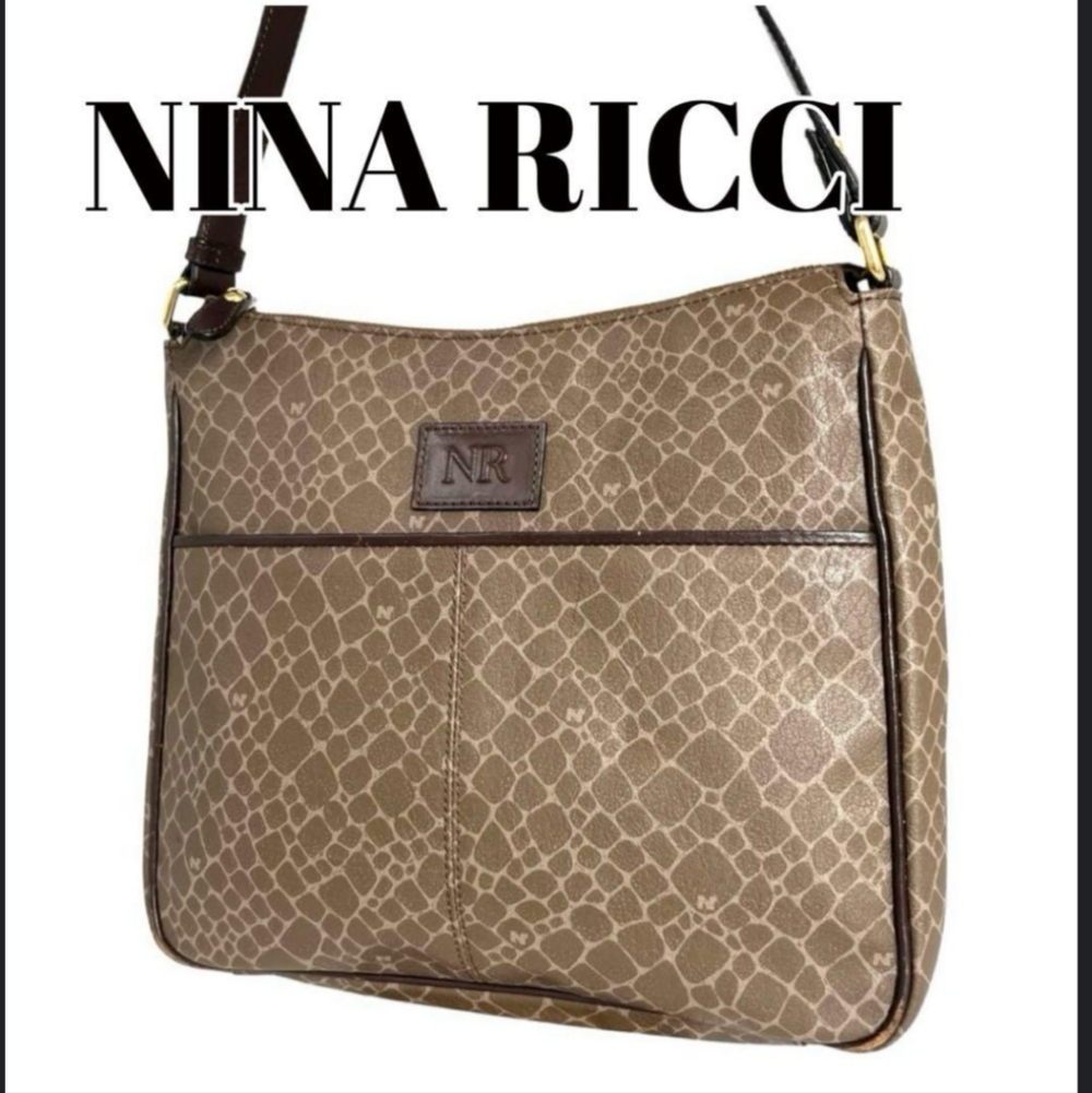 Nina Ricci Signature Crossbody Bag EUC!  Brown Patterned Shoulder Bag